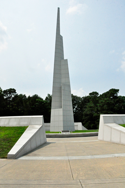 The stunning 90-foot, white granite spire